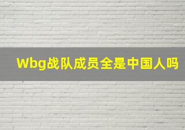 Wbg战队成员全是中国人吗