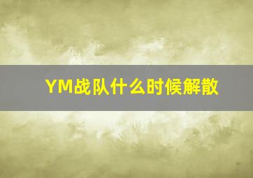 YM战队什么时候解散