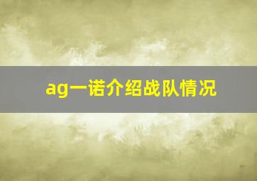 ag一诺介绍战队情况