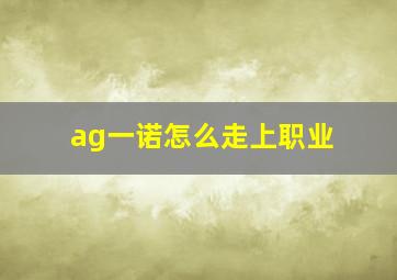 ag一诺怎么走上职业