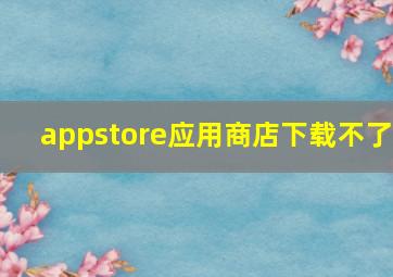 appstore应用商店下载不了