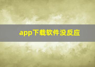 app下载软件没反应