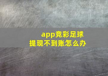 app竞彩足球提现不到账怎么办