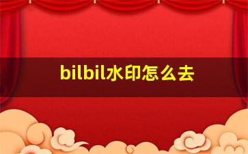 bilbil水印怎么去