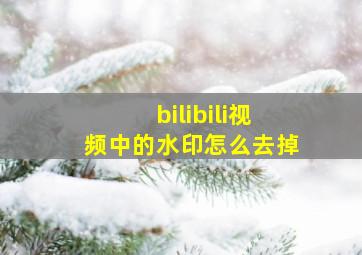 bilibili视频中的水印怎么去掉