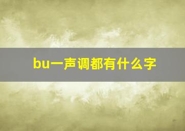 bu一声调都有什么字