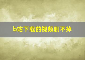 b站下载的视频删不掉