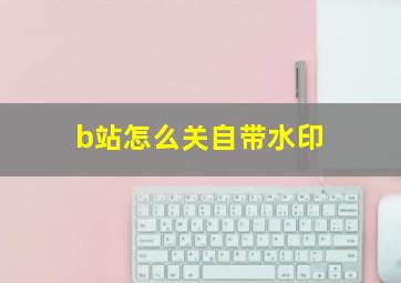 b站怎么关自带水印