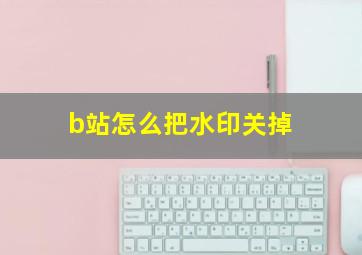 b站怎么把水印关掉