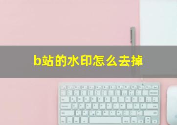 b站的水印怎么去掉