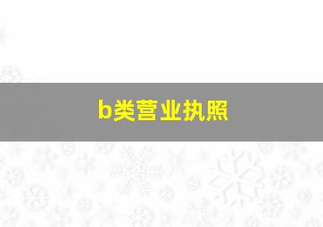 b类营业执照