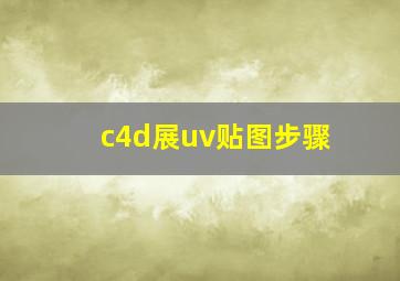 c4d展uv贴图步骤