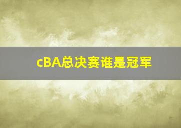 cBA总决赛谁是冠军