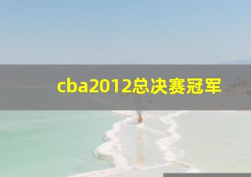 cba2012总决赛冠军