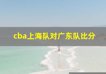 cba上海队对广东队比分