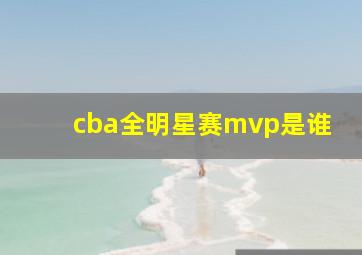 cba全明星赛mvp是谁