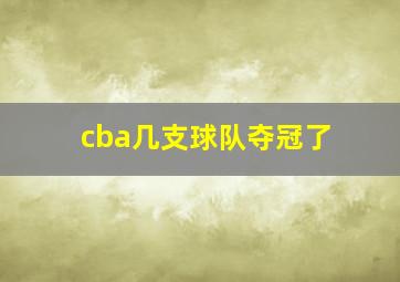 cba几支球队夺冠了