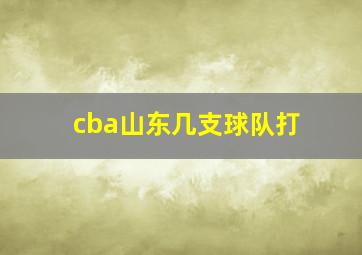 cba山东几支球队打