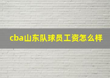 cba山东队球员工资怎么样