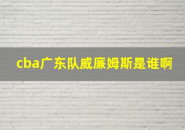 cba广东队威廉姆斯是谁啊