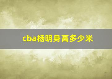 cba杨明身高多少米