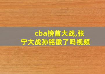 cba榜首大战,张宁大战孙铭徽了吗视频