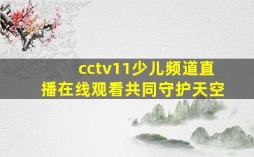 cctv11少儿频道直播在线观看共同守护天空