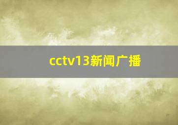 cctv13新闻广播