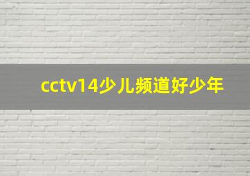 cctv14少儿频道好少年