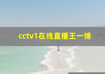 cctv1在线直播王一博