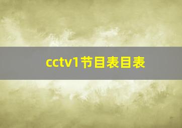 cctv1节目表目表