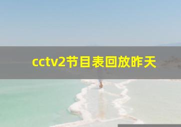 cctv2节目表回放昨天