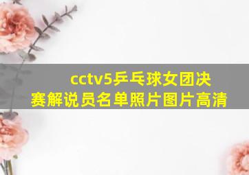 cctv5乒乓球女团决赛解说员名单照片图片高清