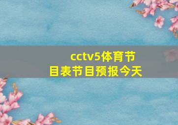 cctv5体育节目表节目预报今天