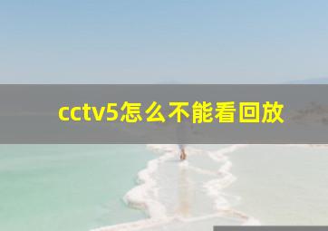 cctv5怎么不能看回放