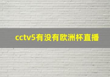 cctv5有没有欧洲杯直播