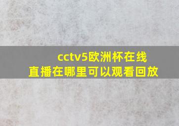 cctv5欧洲杯在线直播在哪里可以观看回放