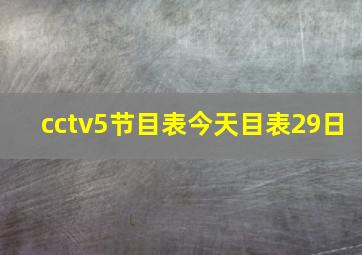 cctv5节目表今天目表29日