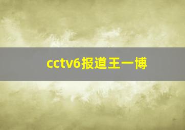 cctv6报道王一博