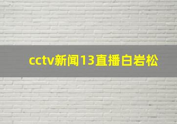 cctv新闻13直播白岩松