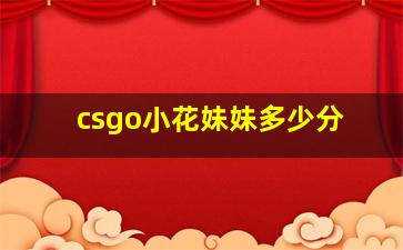 csgo小花妹妹多少分