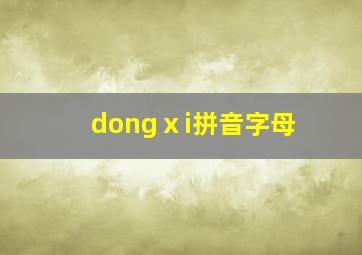 dongⅹi拼音字母