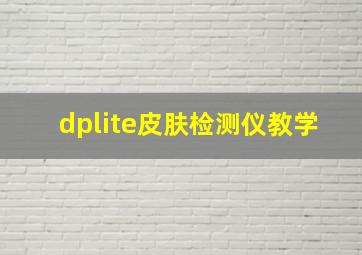 dplite皮肤检测仪教学