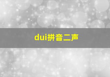 dui拼音二声