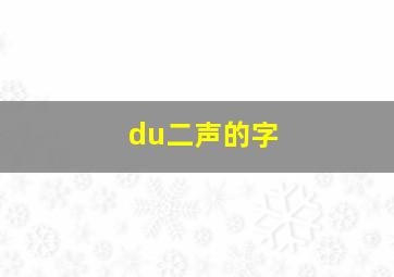 du二声的字