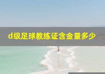 d级足球教练证含金量多少