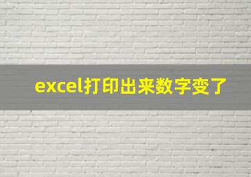 excel打印出来数字变了