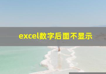 excel数字后面不显示