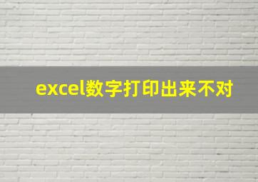 excel数字打印出来不对