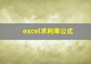 excel求利率公式